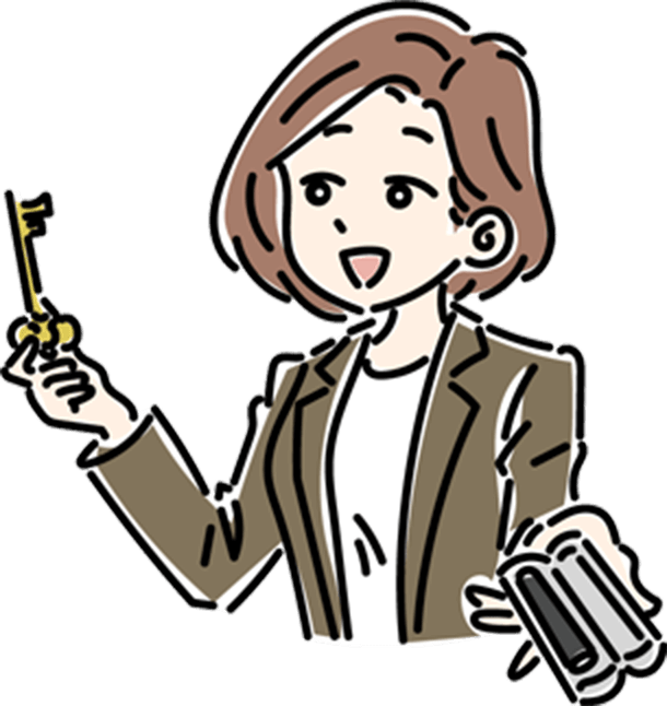 印鑑を持つ女性