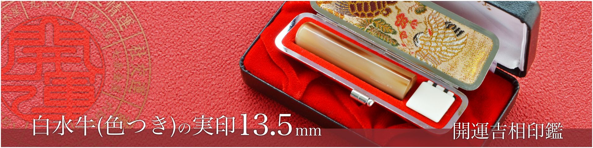 白水牛（色付き）の実印13.5mm／女性